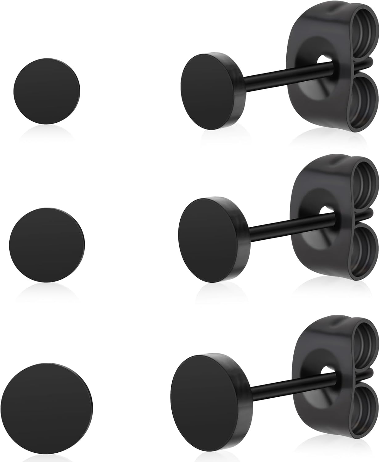 3 Pairs Titanium Stud Earrings Set, Hypoallergenic Women Earrings Nickel Free Earrings for Sensitive Ears Classic Dainty Girls Earring Studs